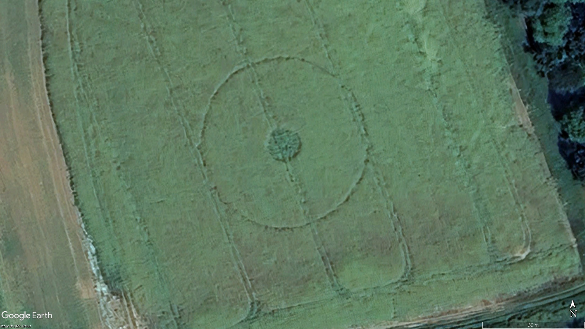 Wimborne, Dorset crop circle, aerial photo 6