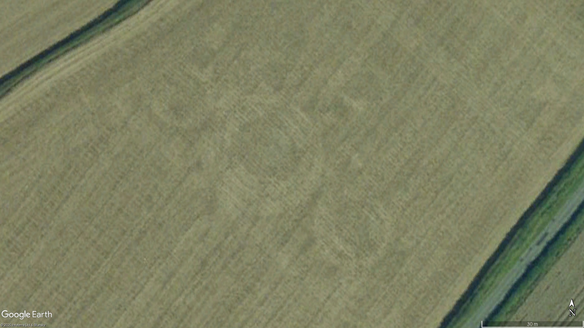 Conduit Farm Birch, Essex crop circle, aerial photo 2