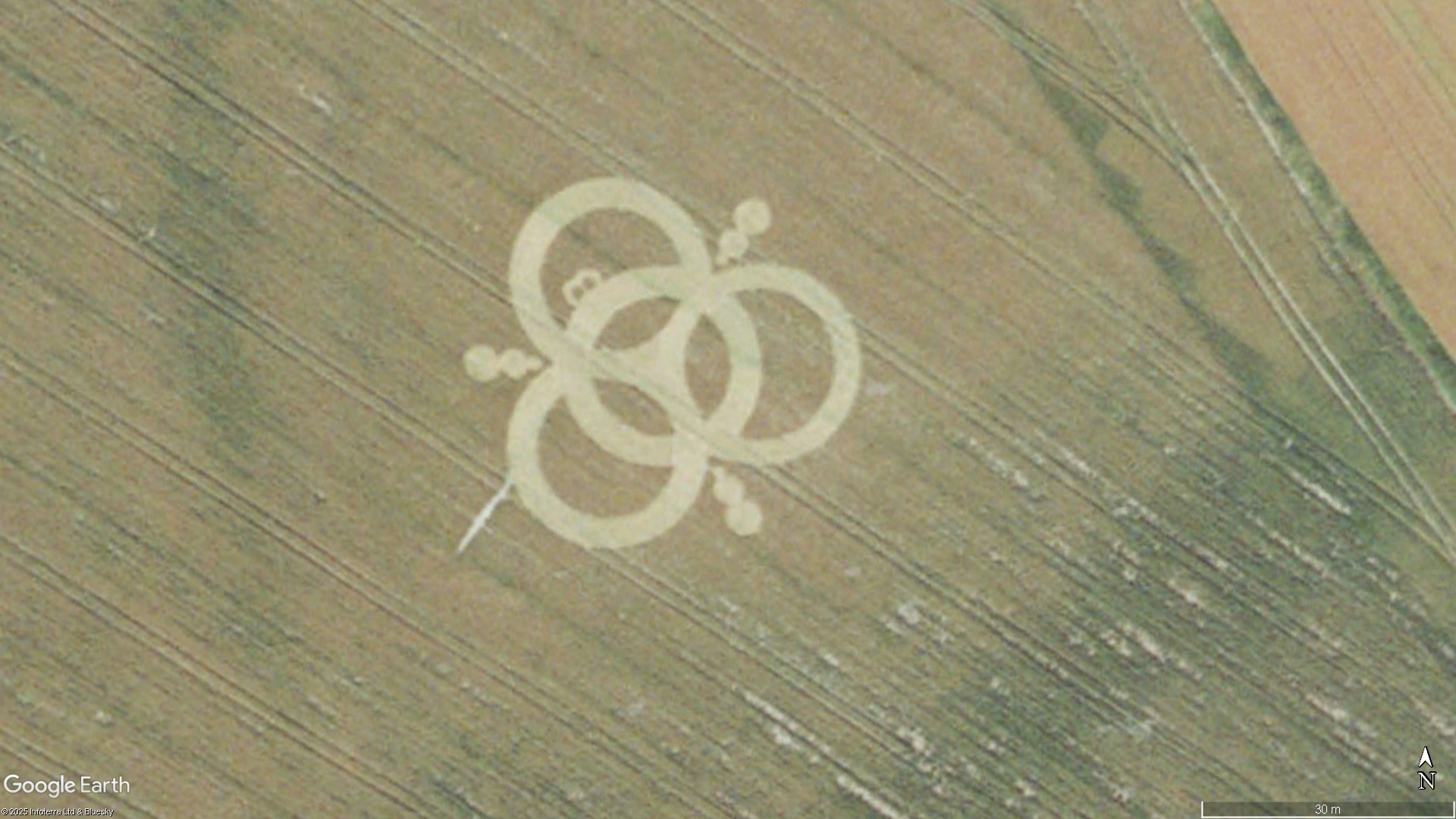 Warnford, Hampshire crop circle, aerial photo 2