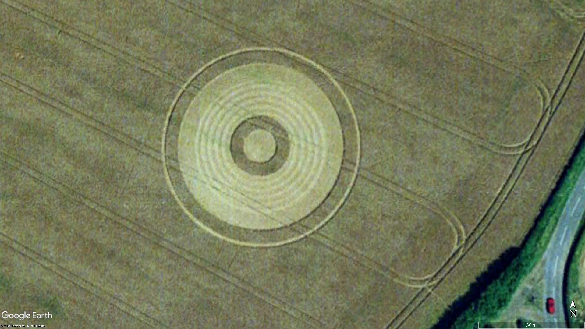 Morcott, Leicestershire crop circle, aerial photo 6