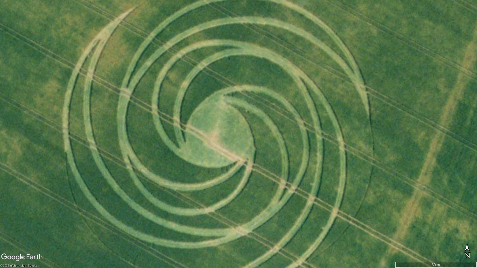 Hackpen Hill, Wiltshire crop circle, aerial photo 17