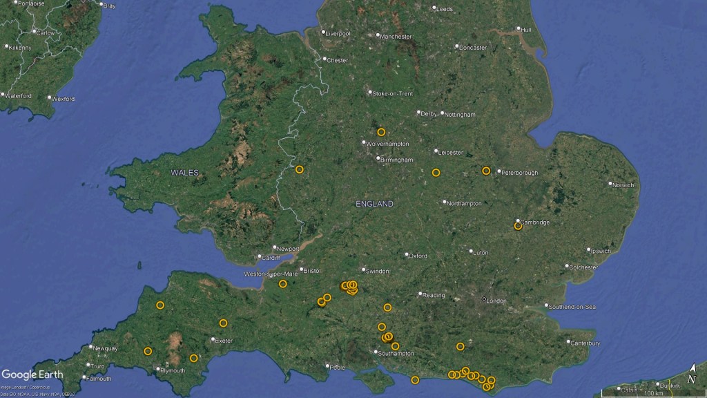 Crop Circle Distribution - 1990