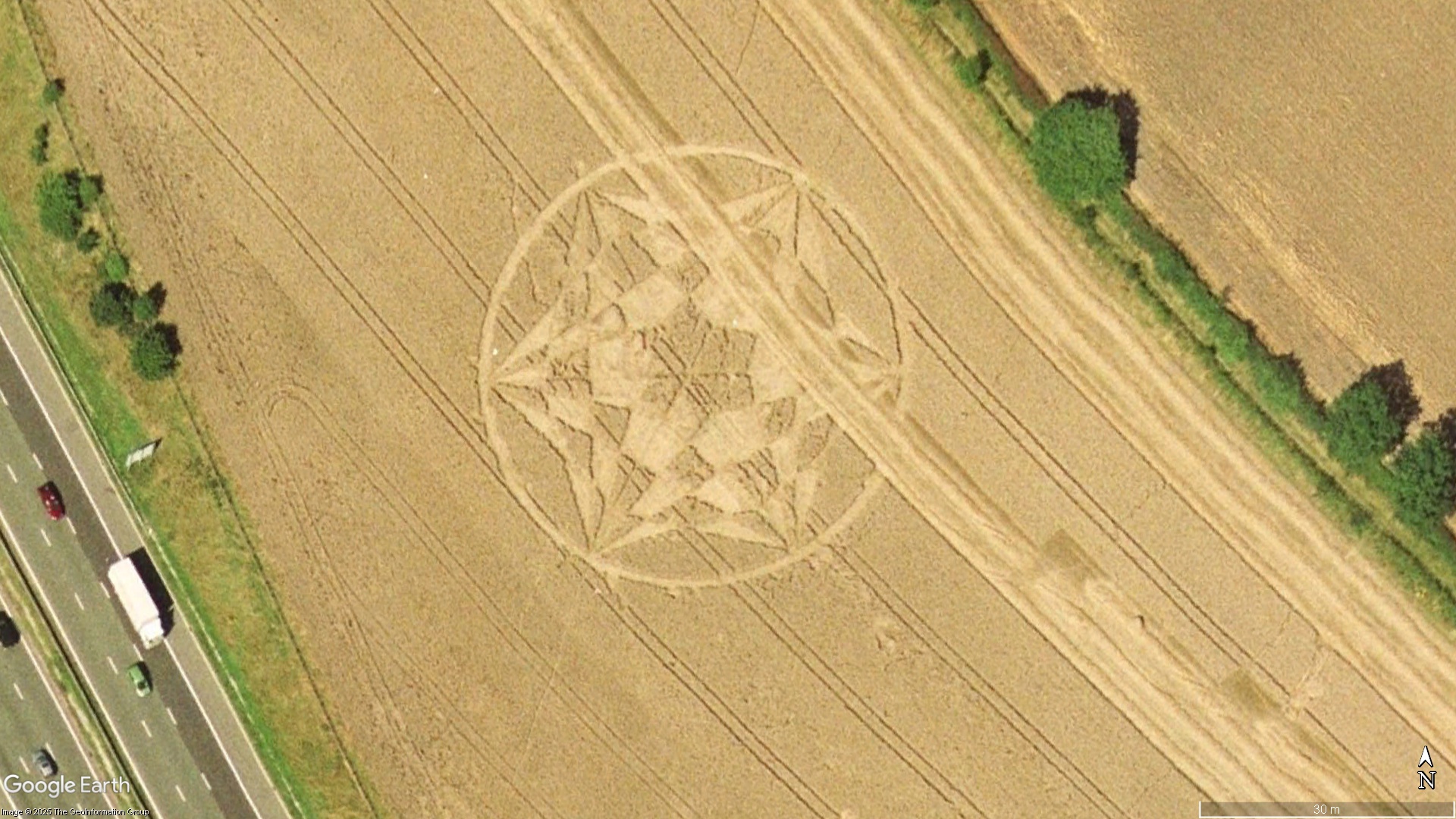 Gilroyd, Yorkshire crop circle, aerial photo 6