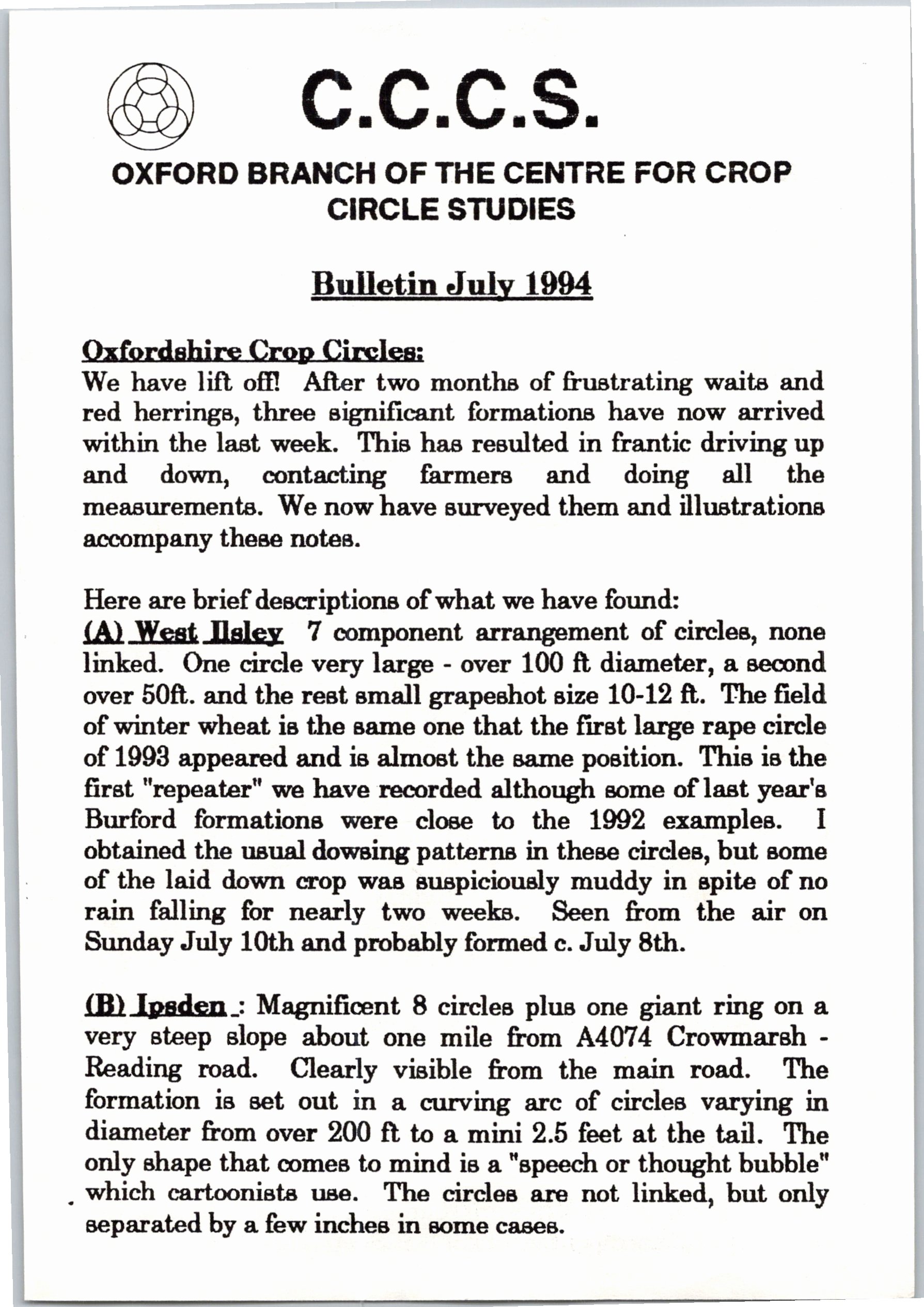 OCCCS Newsletter July 1994