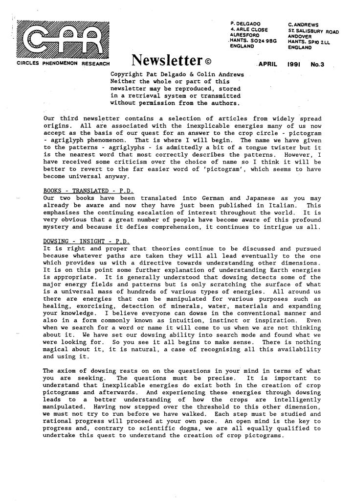 CPR Newsletter #3 April 1991